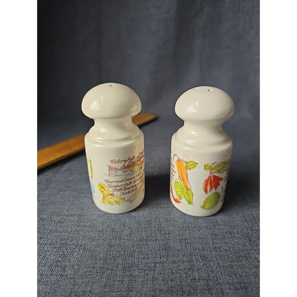Avon 1980 Salt Pepper Shakers Vegetables Herbs Spices Country Cottagecore Farm